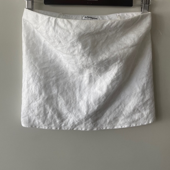 Reformation White Strapless Linen Top - Picture 4 of 7